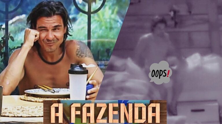 André Gonçalves deixa escapar partes íntimas em A Fazenda.