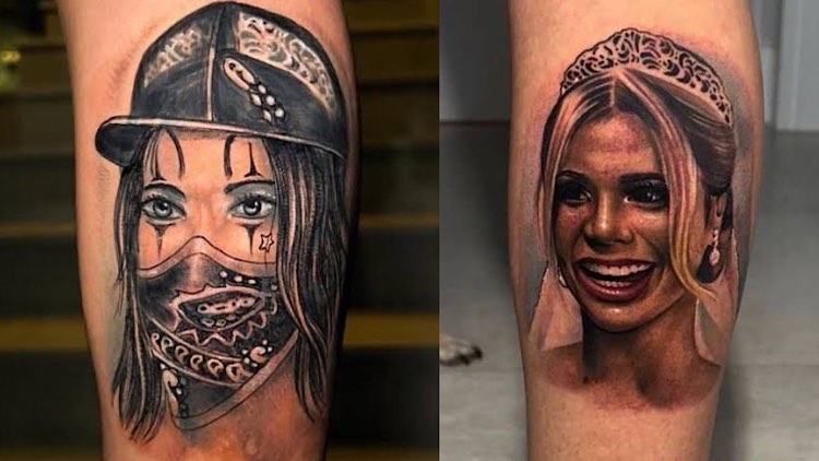 MC Guimê cobre tatuagem do rosto de Lexa.