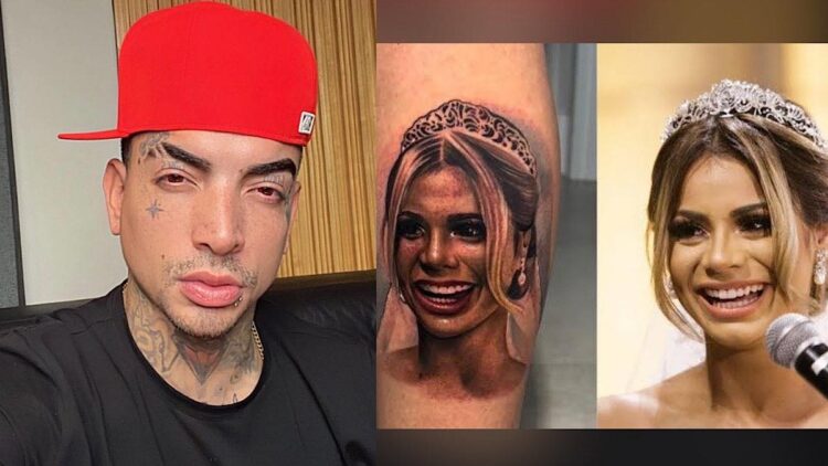 MC Guimê cobre tatuagem do rosto de Lexa.