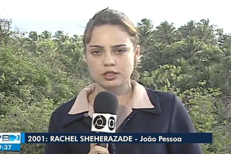 Rachel Sherazade em uma reportagem na Rede Globo em 2001