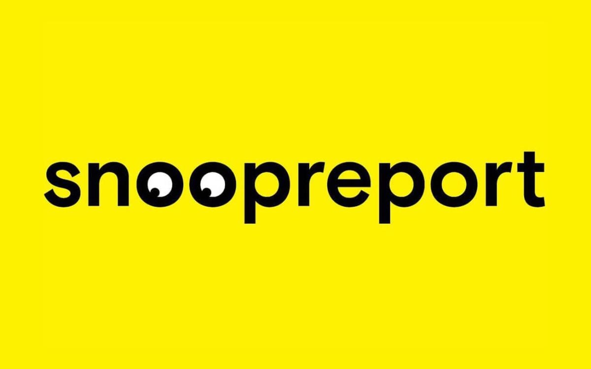 fundo amarelo com logo do Snoopreport, serviço que permite ver o que outra pessoa curtiu no Instagram