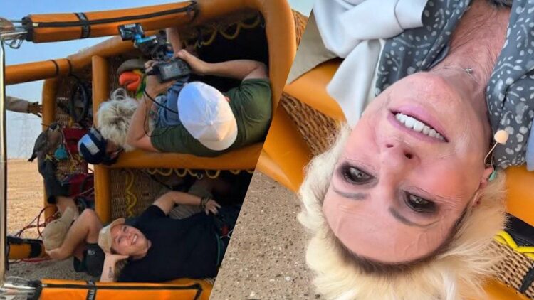 Ana Maria Braga cai de balão.