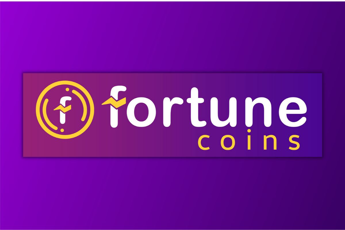 fundo roxo com logo de cassino online Fortune Coins Casino