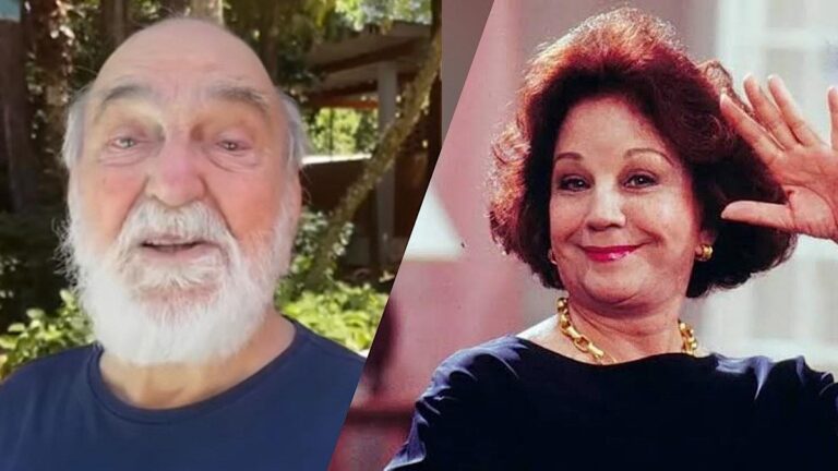 Lima Duarte se despede de Lolita Rodrigues.