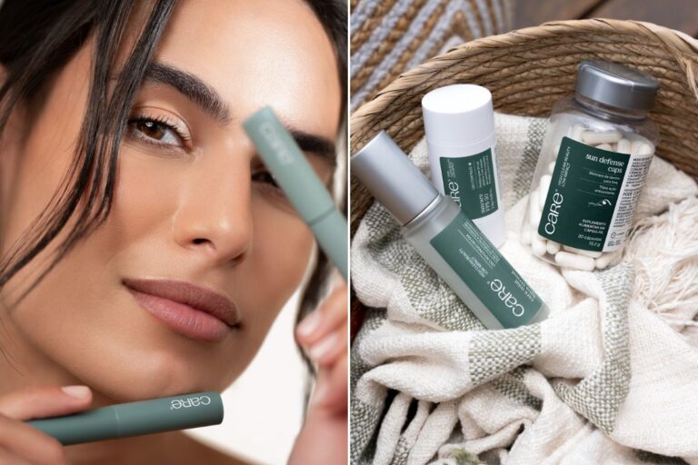 montagem com dois lançamentos de beleza da marca CARE Natural Beauty