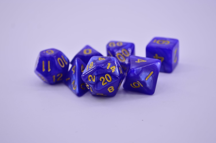dados azuis em formatos hexagonais