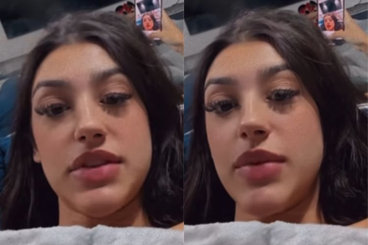 Montagem de fotos com o rosto de Bia Miranda
