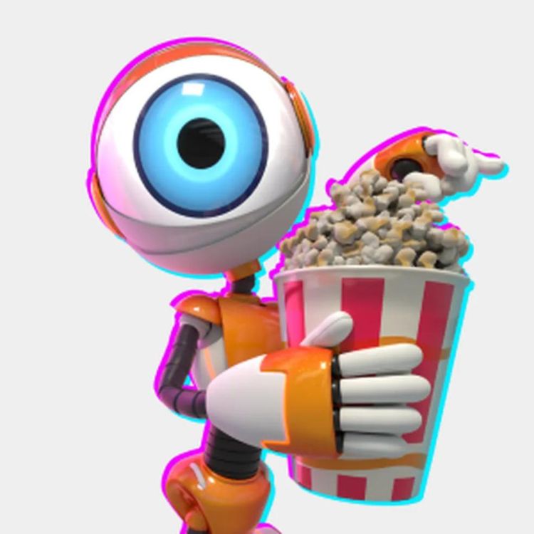 Imagem do robô do BBB comendo pipoca