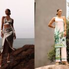 Montagem com fotos de duas modelos usando roupas da coleção Dias DOurados da DIMY