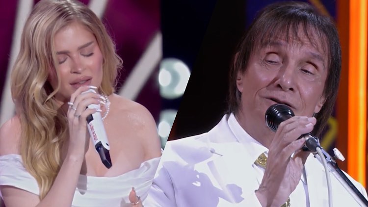 Luísa Sonza canta com Roberto Carlos.