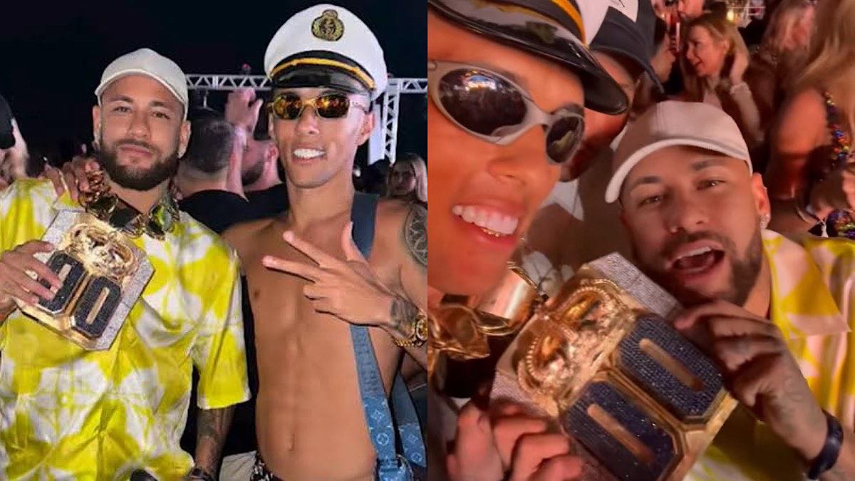 Neymar ganha colar milionário em cruzeiro.