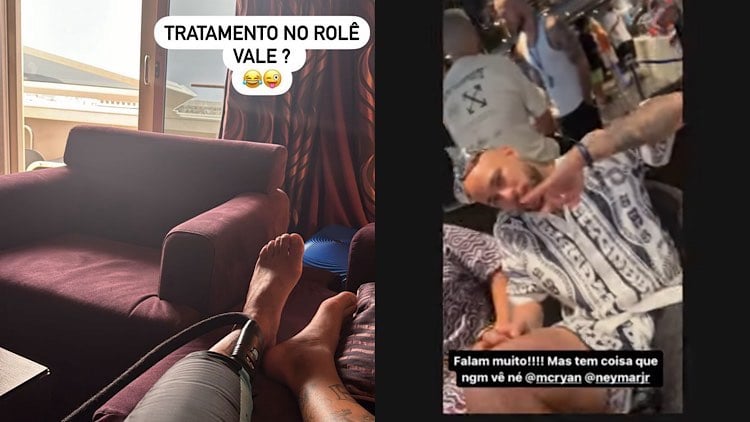 Neymar segue com o tratamento no joelho em cruzeiro.