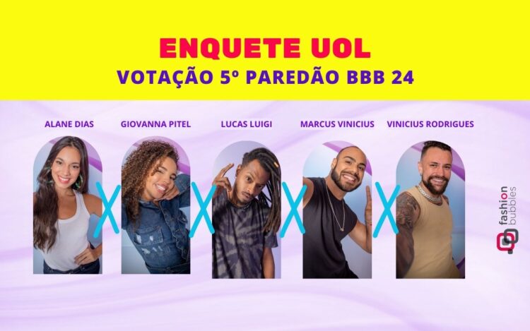 Quem sai do BBB 24? Enquete UOL atualizada agora já mostra quem será eliminado no 5º Paredão