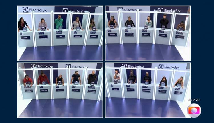 Todos os participantes do BBB 24 em cabines separadas durante prova do líder