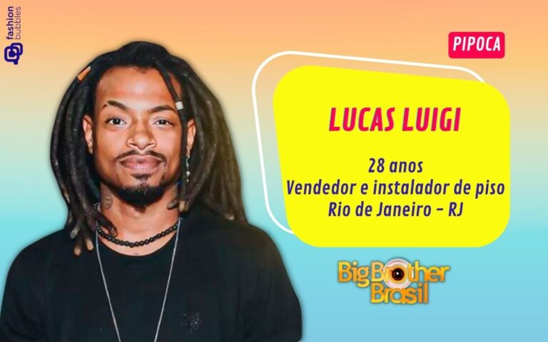 Montagem com foto de Lucas Luigi da Pipoca do BBB 24