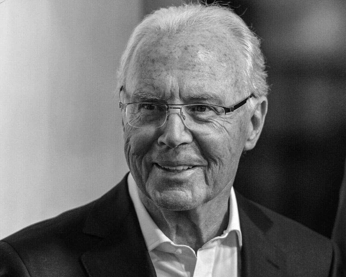 Uma das últimas fotos de Franz Beckenbauer, em preto e branco