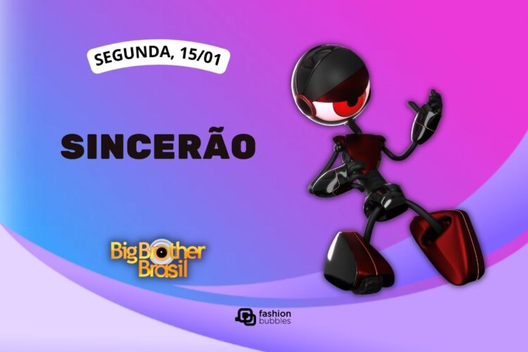 fundo roxo com ilustração de robô ao lado de que horas começa o BBB 24 hoje, 15/01