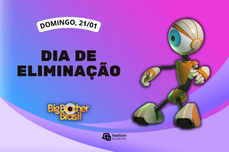 fundo roxo com ilustração de robô ao lado de que horas começa o BBB 24 hoje, 21/01