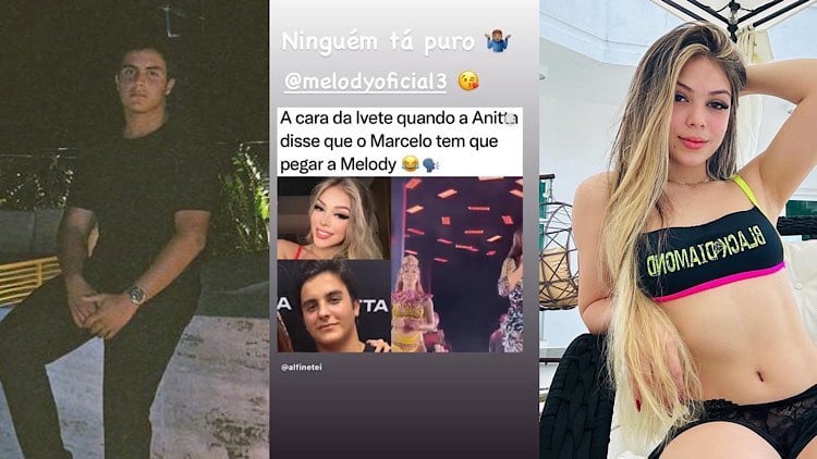 Ivete Sangalo e Anitta especulam flerte entre Melody e Marcelo Cady.