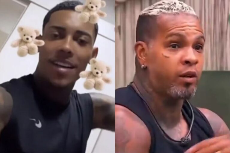 Montagem com duas fotos de Poze do Rodo e Rodriguinho