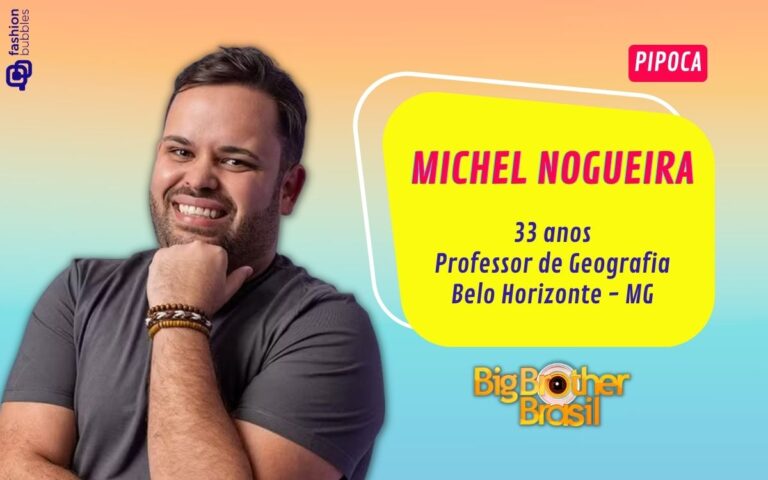 Montagem com foto de Michel da Pipoca do BBB 24
