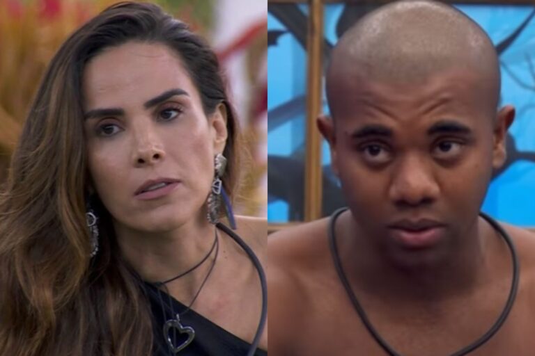 Montagem com duas fotos, a primeira de Wanessa e a segunda de Davi