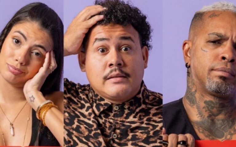 Enquete Paredão BBB 24. Da esquerda para direita: Fernanda, Lucas ou Rodriguinho