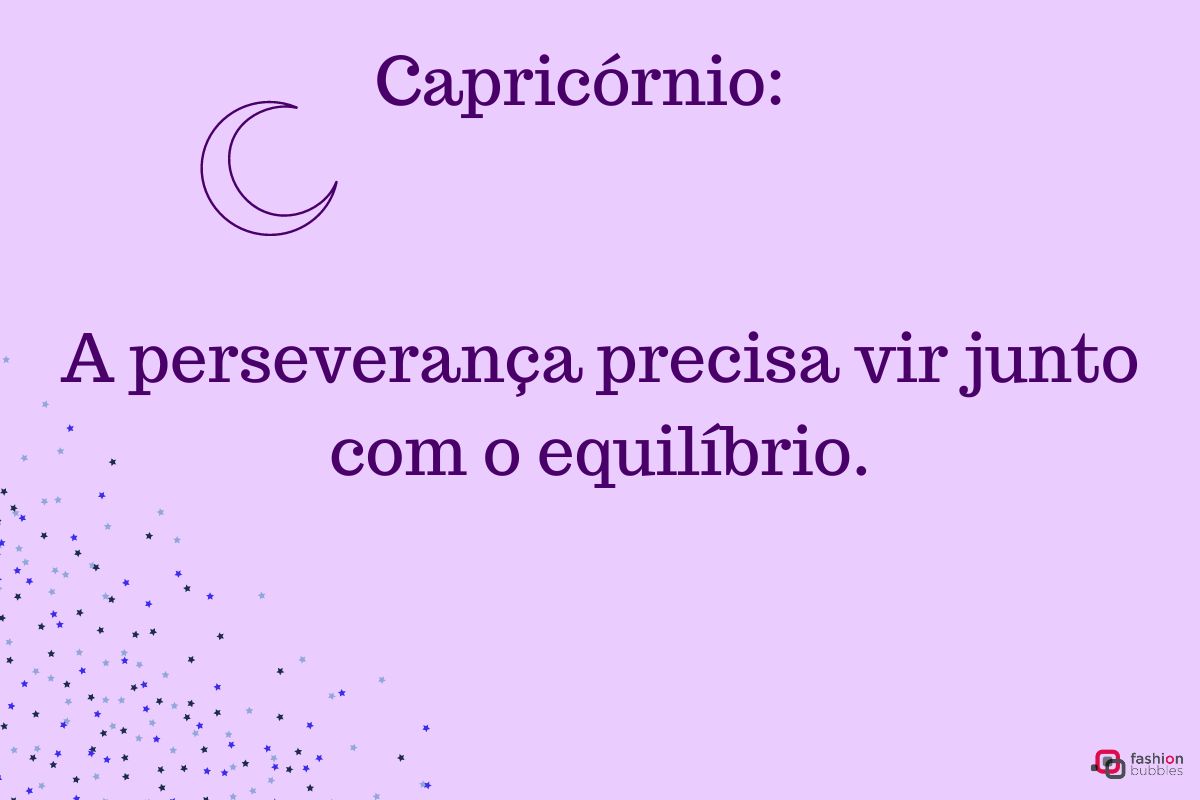 Ilustração com mensagem para o signo de Capricórnio