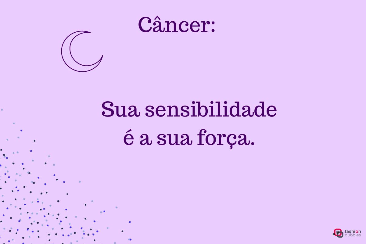 Ilustração com mensagem para o signo de câncer