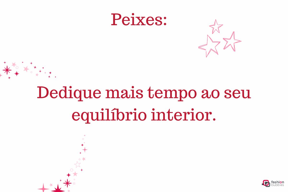 Ilustração com mensagem para o signo de Peixes