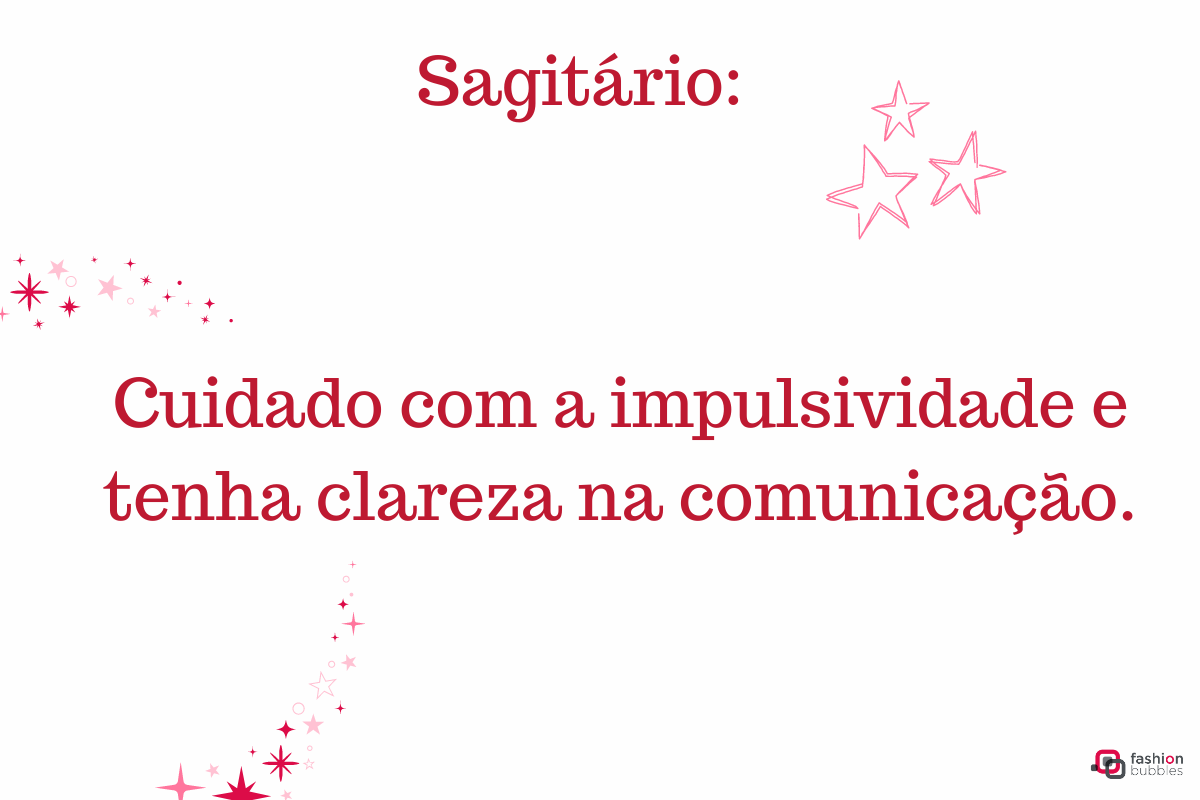 Ilustração com mensagem para o signo de Sagitário