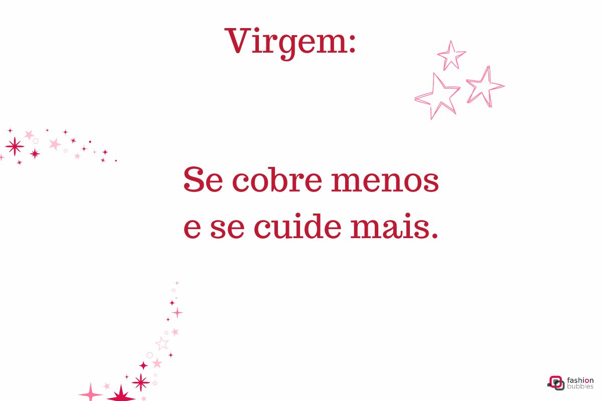 Ilustração com mensagem para o signo de Virgem