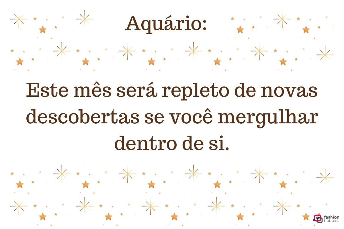 Ilustração com mensagem para o signo de Aquário