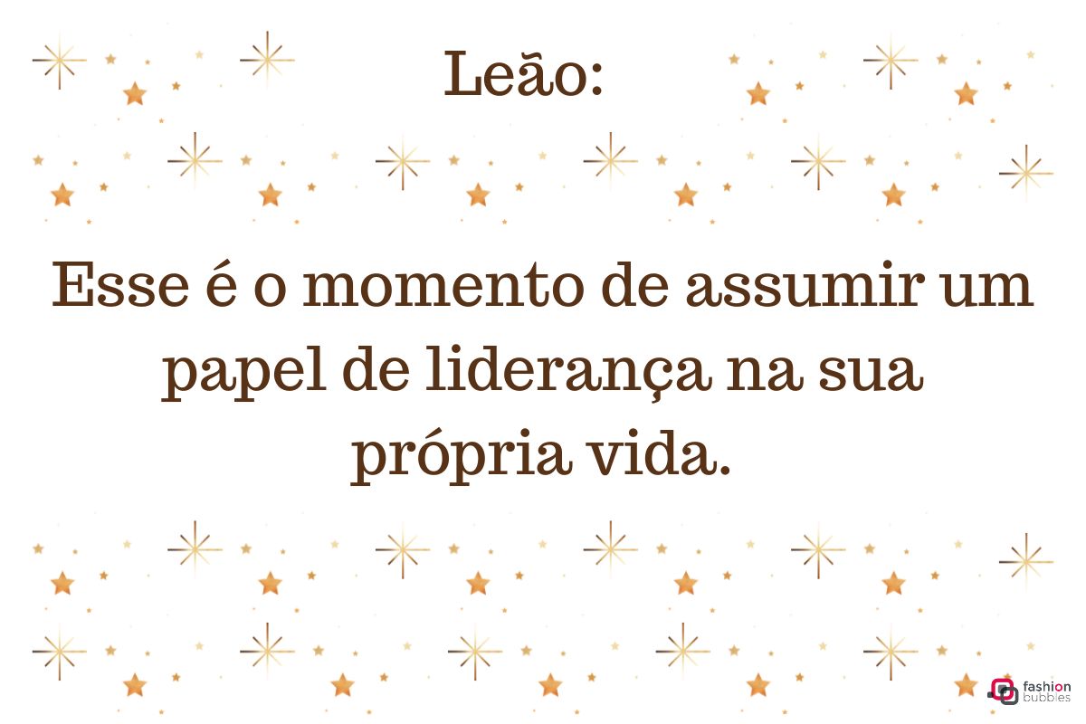 Ilustração com mensagem para o signo de Leão