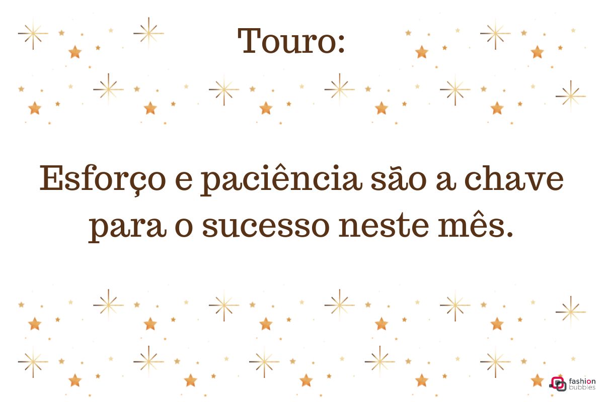 Montagem com texto sobre o signo de Touro para o Horóscopo de Março de 2024