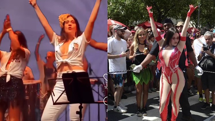 Alessandra Negrini é musa do Bloco Baixo Augusta.