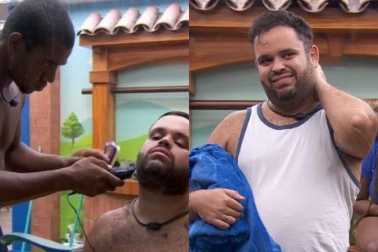 Davi corta cabelo de Michel no BBB 24