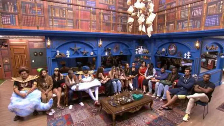 Sala do BBB 24 no dia da 10ª Formação de Paredão