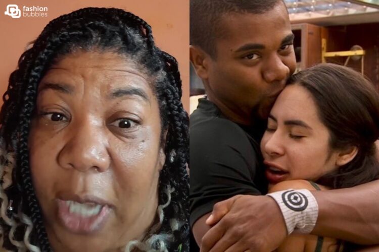 Foto de Elisângela, mãe de Davi, e foto de Davi e Isabelle no BBB 24