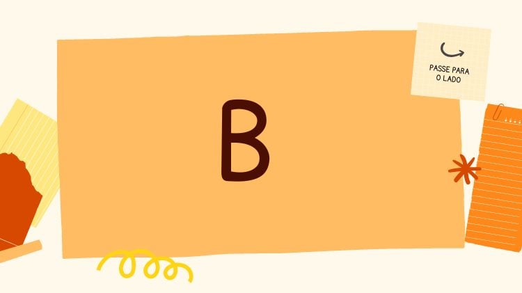 Alternativa B em fundo laranja