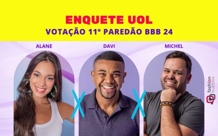 Enquete UOL BBB 24. Alane, Davi e Michel