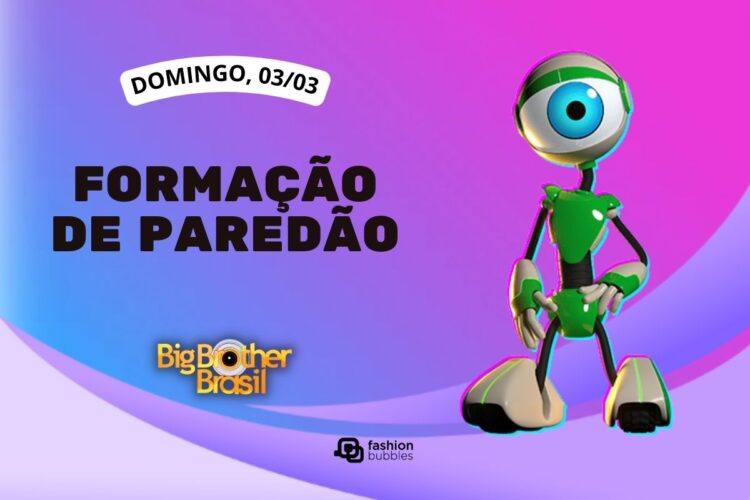 fundo roxo com ilustração de robô ao lado de que horas começa o BBB 24 hoje, 03/03