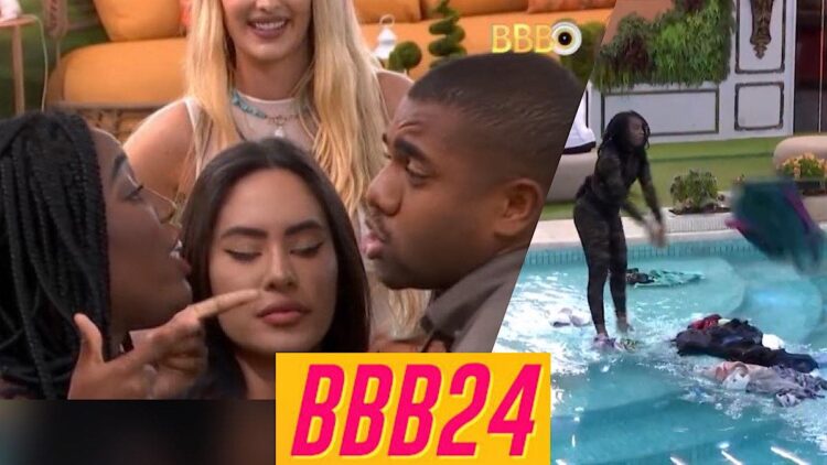Leidy Elin joga roupas de Davi na piscina do BBB 24.