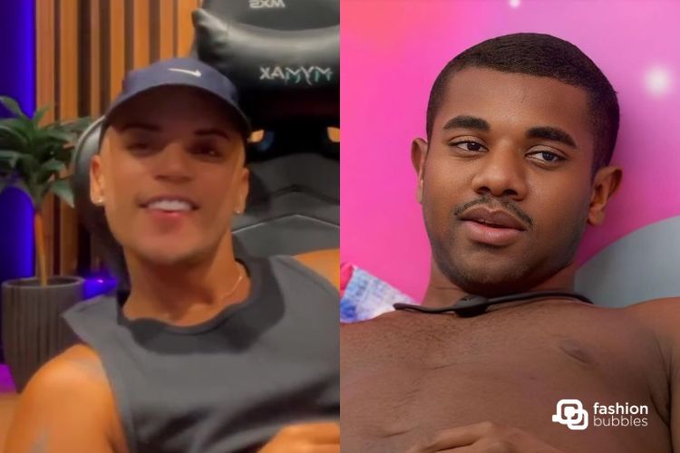 Montagem com foto de MC Lukkas e de Davi Brito do BBB 24.