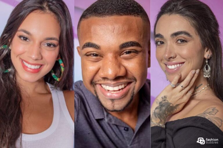 Montagem com Alane, Davi e Giovanna, que estão no 18º Paredão do BBB 24
