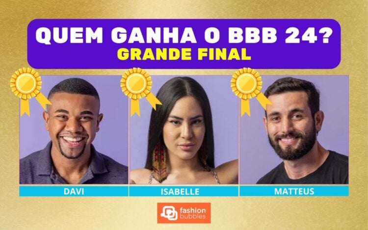 Enquete BBB 24 + Votação Gshow: Davi, Isabelle ou Matteus, quem está com mais votos para ganhar? E quem fica em 2º e 3º lugar?