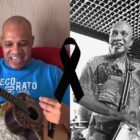 Fotos de cantor Anderson Leonardo do Molejo com símbolo de luto
