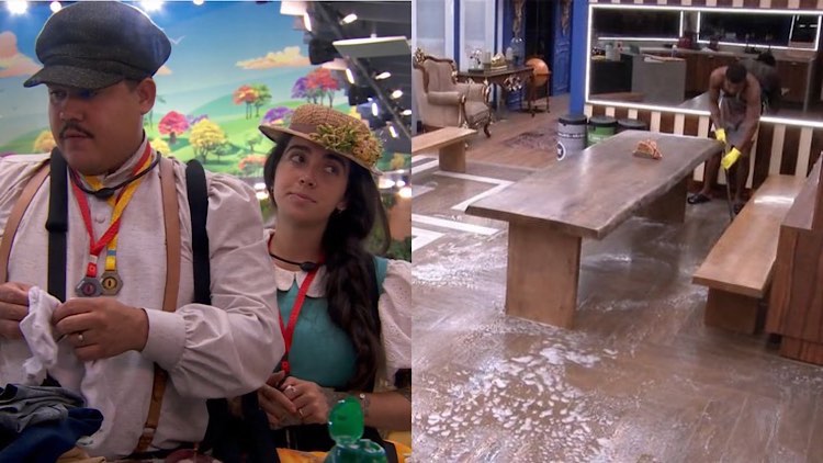 Madrugada BBB 24 foi de faxina e tristeza.