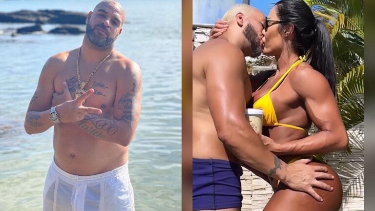 Adriano Imperador nega relacionamento à 3 com Belo e Gracyanne.