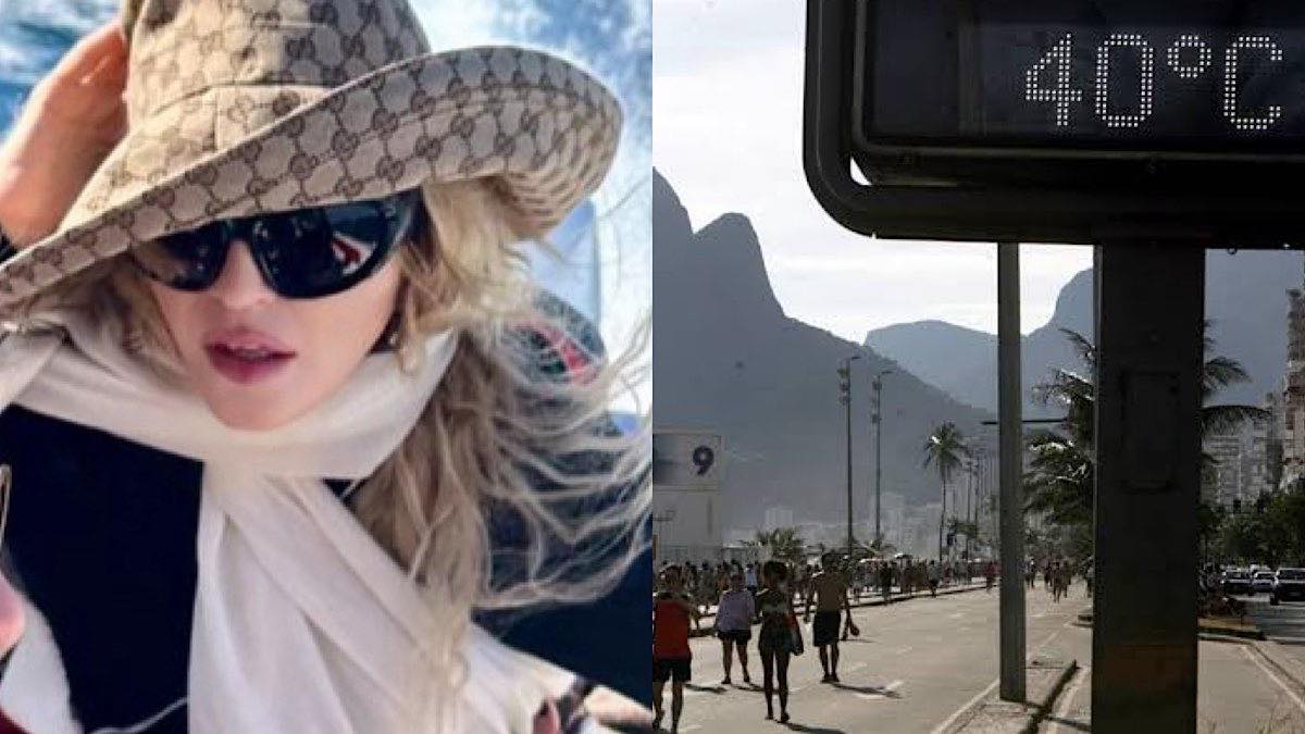 Barulho dos fãs e vizinhos do prédio, além do forte calor tem incomodado Madonna, aqui no Brasil.